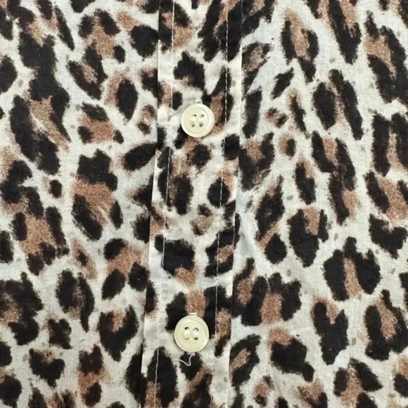 J. Crew | The Perfect Button Down Shirt Leopard Print Cotton Blouse Size S Small - Picture 4 of 9